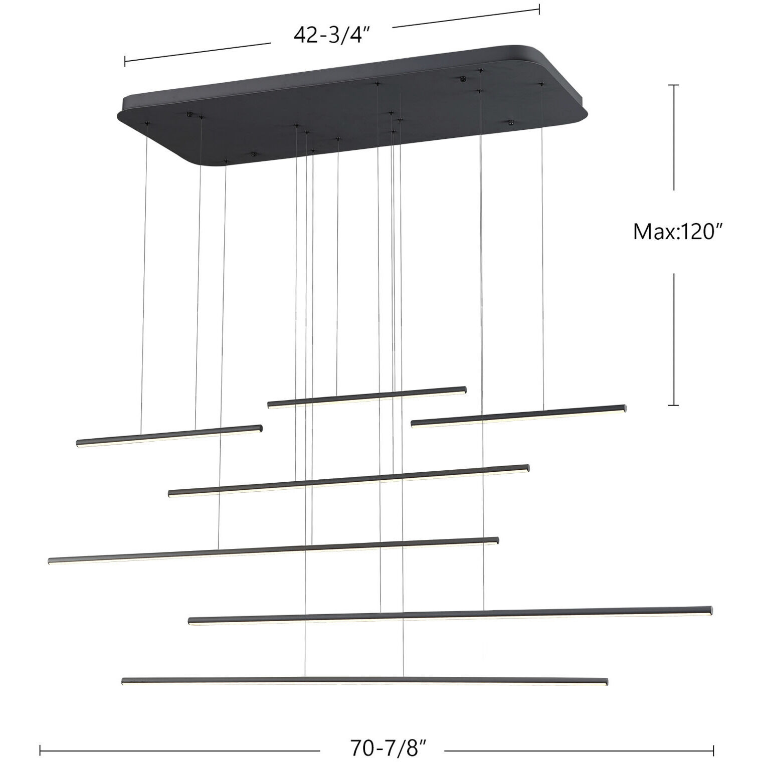 Chute motion multi light pendant hot sale